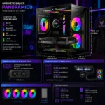 Gabinete Gamer Aquário Hayom com 4 Cooler