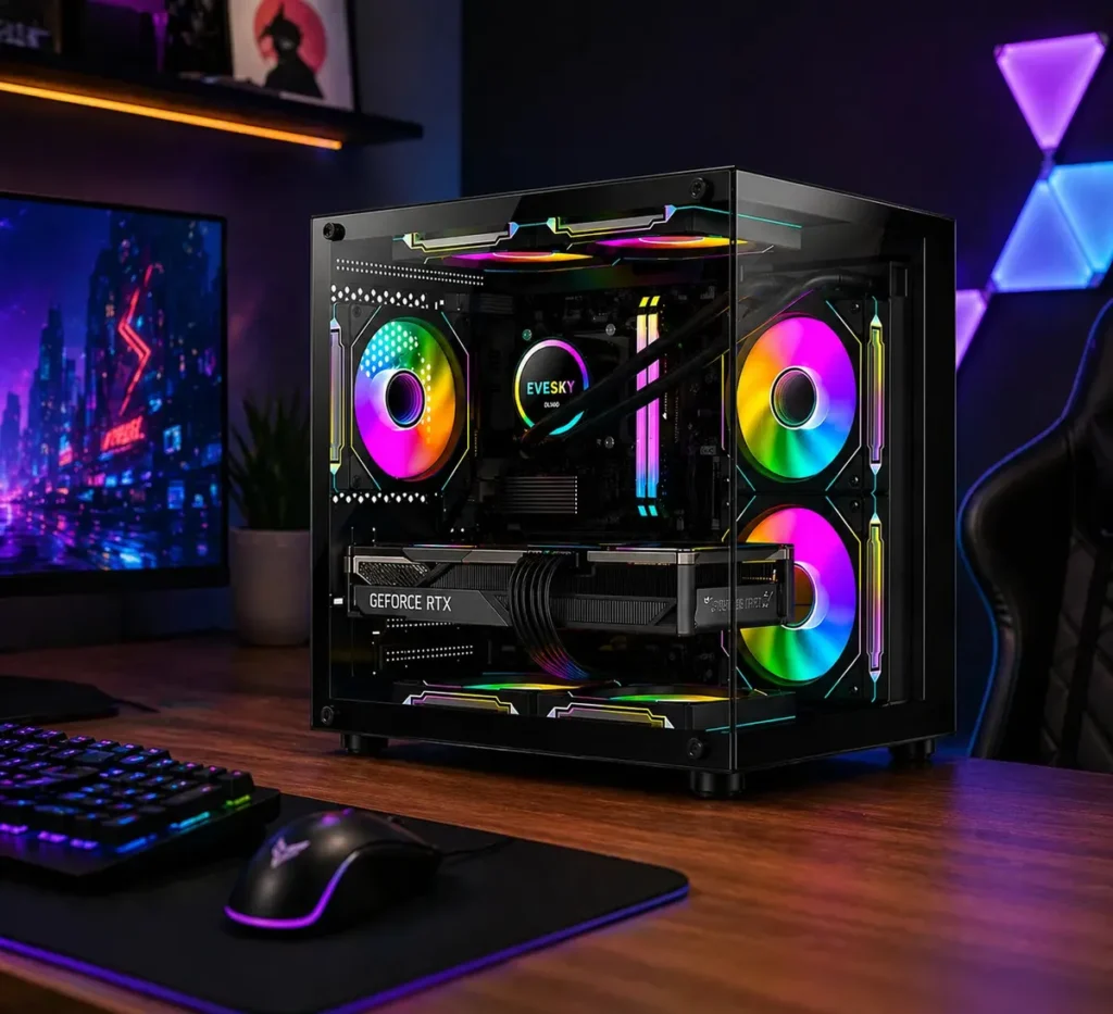 Gabinete Gamer Aquário Hayom com 4 Cooler